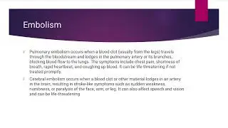 Bioscience for medical engineering- unit 4- fluid and hemodynamic derangement embolism