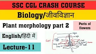 Plant morphology part 2 | CGL Biology | Parts of flower | Lecture 11