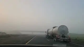 Driving In Dense Fog in California  | Sacramento to Stockton Morning Commute| Central Valley Fog.