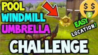 Fortnite Battle Royale POOL, WINDMILL & UMBRELLA LOCATIONS - WEEK 2 BATTLE PASS season 3