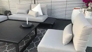 ICM Gartenlounge Grenoble  Outdoorlounge Aluminium Anthrazit Gartenm&ouml;bel  hochwertige Qualit&auml;t