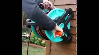 Garden wall mounted hose reel cart