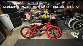 😱 Установка 20-дюймовых красных шин для BMX Mongoose Ravage (Deadred Edition), часть 2 #SKo_o #bm...
