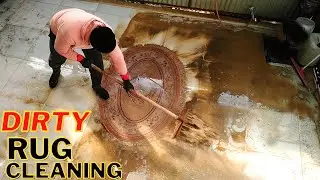 Time-Lapse Cleaning : Reviving a Flooded Dirty Rug cleaning