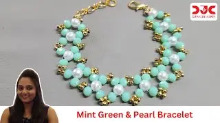 Mint Green & Pearl Bracelet Making Easy DIY Jewelry Tutorial dj' screation #jewelrymaking