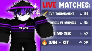 I joined LIVE CUSTOM MATCHES in Roblox Bedwars..