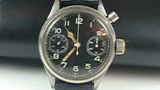 13524 - Hanhart, German, scarce single round button military (pilot's) chronograph
