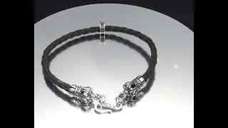 ROYAL ORDER Braided bracelet w/ Crown Tips & Large Jumpring