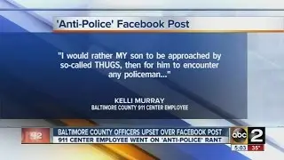 Baltimore County police officers upset over 911 center's anti-police comments