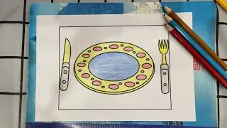 Color and complete the picture of the royal cutlery set