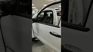 2017 Chevy 3500 HD door sweep removal for tint #columbusohio #windowtint #doorsweep #bottomload #fyp