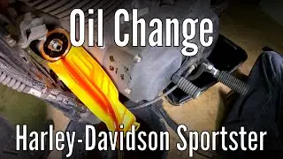 How to change engine and transmission oil on a motorcycle: Harley-Davidson Sportster.