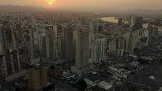 4K Drone Footage Itajai Ships Sunset