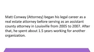 Matt Conway (Kentucky) - A Passionate Influencer