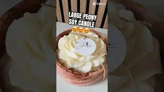 Large Peony Soy Candle + Handmade Base Organic 😍😍                            #candles #gifts