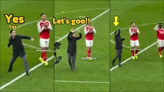 🤣Mikel Arteta Crazy Celebration with Arsenal Fans After Win Against Tottenham Hotspur Today 