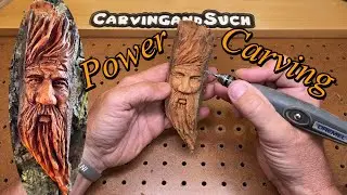 Mini wood spirit wood carving with Dremel 3000 and Mini Engraving Pen