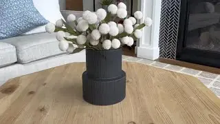 yanwe1 Black Ceramic Flower Vase &ndash; 7.5