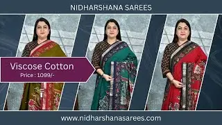 Price : 1099/- | Code : NSDL4105 | Viscose Cotton Saree | #nidharshanasarees