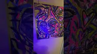 This black light reactive painting sold and is on its way to Denver ! #galleryartist #galleryshow