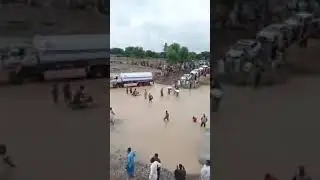 RCD road closed due to flood in Othal! #karachi #hub #rain #flood
