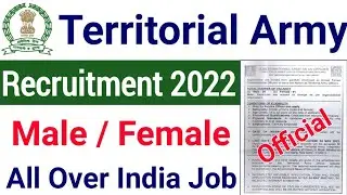 Territorial Army Recruitment 2022 | TA Army Officer Offline Form 2022 | Territorial Army Bharti 2022