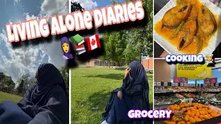 🍂Living alone diaries in Toronto🧕📚🇨🇦 || Dealing with sadness❤️‍🩹 || Grocery x Cooking Hilsha 🛒👩‍🍳