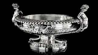 ANTIQUE 19thC FRENCH SOLID SILVER JARDINIERE CENTREPIECE, ODIOT c 1880