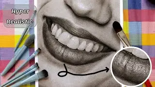 How to Draw Realistic Lips with Charcoal | Hyperrealistic Drawing Tutorial