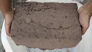 ASMR || Our 🐈😺 || Mud texture 🤤 super giant slabs crumbling and pouring in water 💦