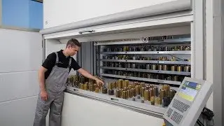 Stockage efficace d&rsquo;outils dans le H&auml;nel Lean-Lift&reg; &agrave; l&rsquo;usine d&rsquo;engrenages H&auml;nel
