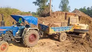 New Bridge Work & All Tractor Trolley Soil loading || Eicher 551,Jhone Deree, Mahendra Tractor 