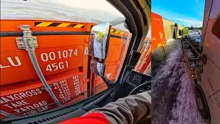 Reversing in a tight spot POV Truck Driving Norway 4K60 Volvo FH540