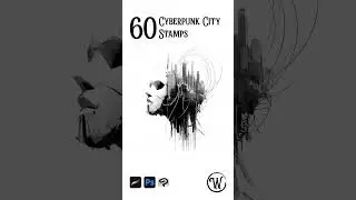 Cyberpunk City Stamps Procreate Brushes by BrushWitchStudio