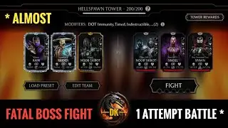 Fatal Hellspawn Tower 1 Attempt * Battle 200 Boss Fight & Rewards 🎮 Mortal Kombat Mobile | MK Mobile