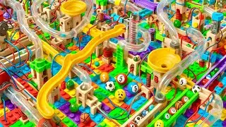 Marble Run Race ASMR Rollercoaster A nostalgic block coaster that brings back memories of my youth