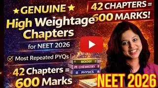 High Weightage Chapters for NEET 2026 | Most Repeated PYQs | 40 Chapters = 600 Marks #neet