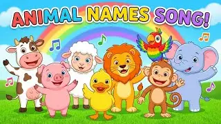 Animal Names Song for Kids | 2-Minute Learning Adventure! | Farm, Jungle & Ocean Animals
