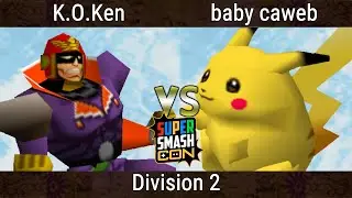 SSC 2023 - KO Ken (Captain Falcon) Vs. baby caweb (Pikachu) Smash Bros - SSB64