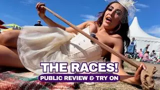 Trying pantyhose IN PUBLIC at the races