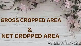Gross cropped area and net cropped area and agricultural or crop intensity #economics #agriculture