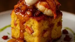 Brian M. Inspired &ndash; Lobster Cornbread Pudding with Brown Butter Peach Glaze