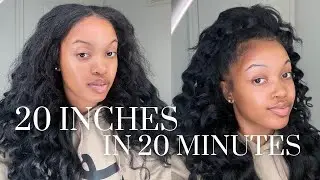20 INCHES IN 20 MINUTES | KINKY STRAIGHT CLIP INS INSTALL + STYLE | Curls Queen Official