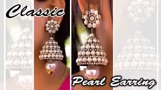 A classic Pearl Earring | Heavy pearl Earring | Made with paper | Handmade Jewelry