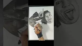 Eddie Munson from Stranger Things Time Lapse Portrait Drawing to Metallica