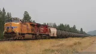 UP Gevo Leads CP 568!!! UP 2531 Leads CP 568 (Crude Oil Empty&rsquo;s) East At Caithness BC.