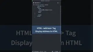 Display Address in HTML, address Tag  | HTML Tutorial for Beginners #html #htmlcsstutorial
