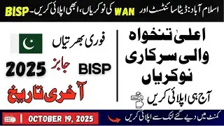 BISP Islamabad Jobs 2025  Lead Data Scientist & WAN Specialist Required