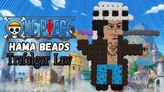 Trafalgar Law Hama Beads One Piece 🩺 Pixel Art Time Lapse