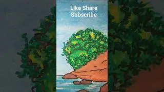 Easy and simple way to paint Sea view for beginners #easypainting #joyfulnessinart #ytshorts #art